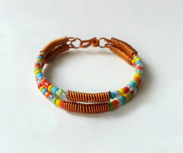 Wire and Seed Bead Bracelet
