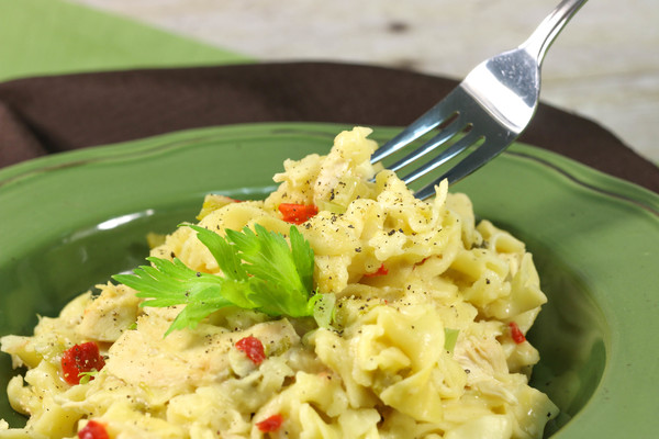 Seriously Comforting Slow Cooker Chicken Noodle Casserole