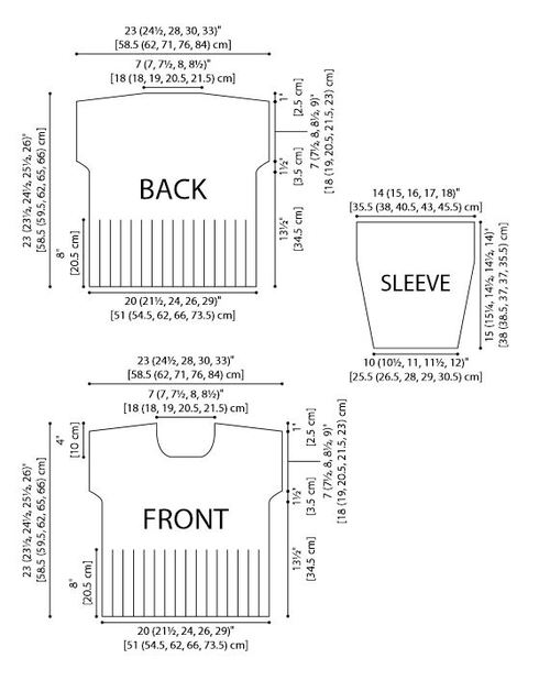 Rippling Pond Knit Sweater Diagram Rippling Pond Knit Sweater Diagram