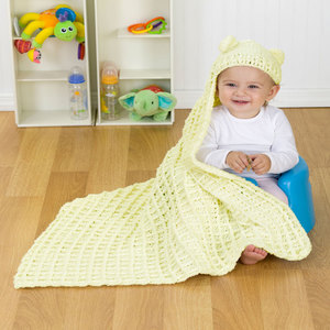 Cozy Hooded Baby Blanket Crochet Pattern