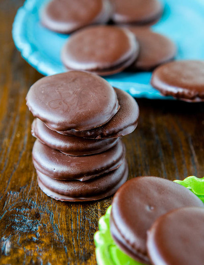 Copycat Thin Mint No Bake Cookies