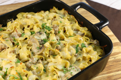 Easy Ground Beef Stroganoff Casserole