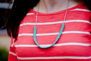 Super Easy Turquoise Bead Necklace