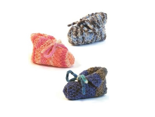 Knit and Purl Baby Booties