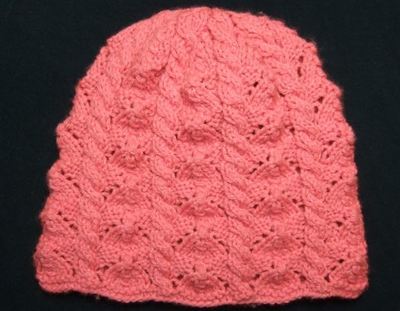 Faceted Lace and Cables Baby Hat