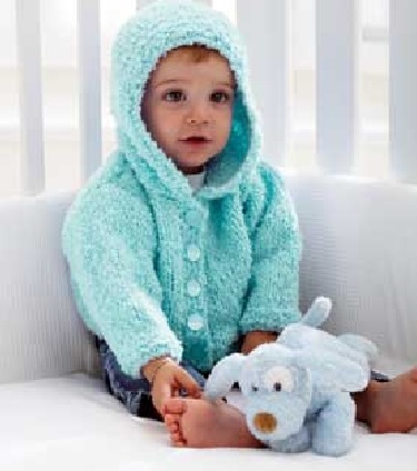 Boucle Baby Hoodie | AllFreeKnitting.com