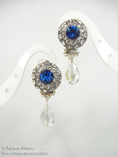 Sapphire and Crystal DIY Earrings
