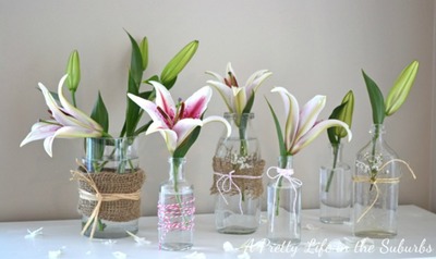 Refashioned Mason Jar Flower Vases