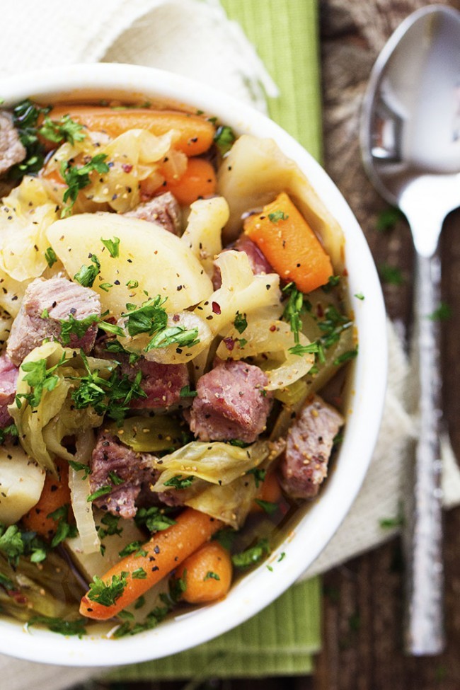 Slow Cooker Corned Beef and Cabbage Stew | AllFreeSlowCookerRecipes.com