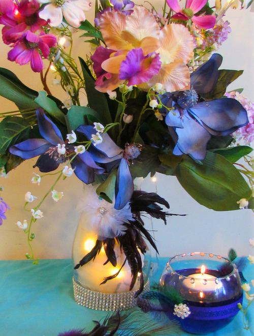 Glamorous Feathered Floral Centerpiece