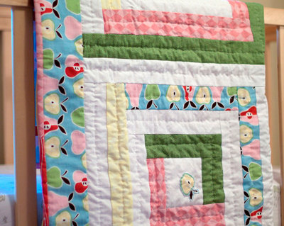 Pretty Pastels Log Cabin Baby Quilt