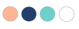 Peach, Navy, Mint, and White