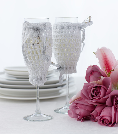Crochet Champagne Glass Cover