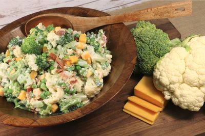 Lighter Cheddar Broccoli Salad