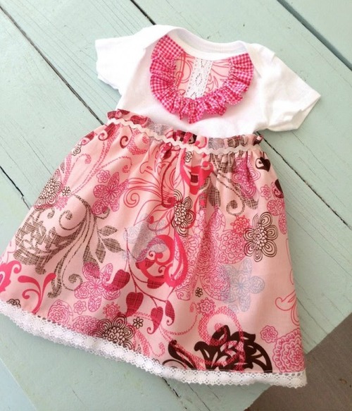 Baby Onesie Ruffle Dress | AllFreeHolidayCrafts.com