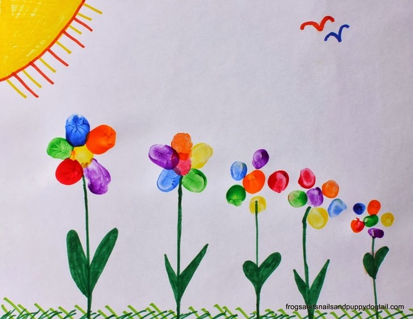 Flower Family Fingerprint Art