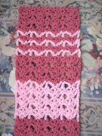 Raspberry Swirl Crochet Scarf