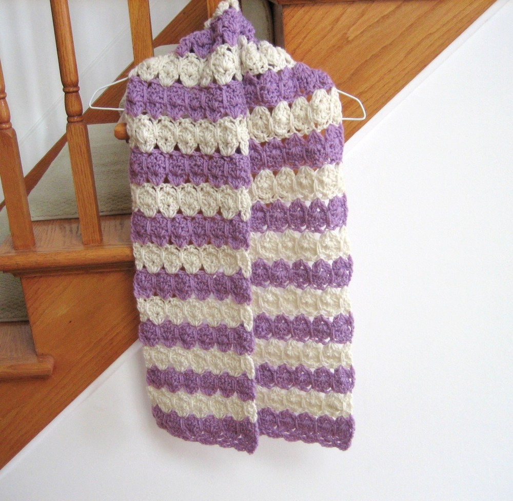 Springtime Puffed Shells Crochet Scarf | AllFreeCrochet.com