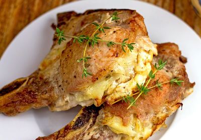 Cheesy Potato Stuffed Pork Chops Recipe