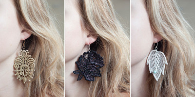 Lovely Lace Applique Earrings