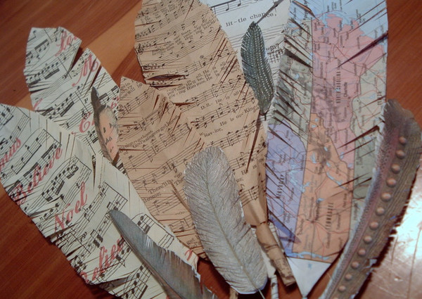 Sheet Music Paper Feathers