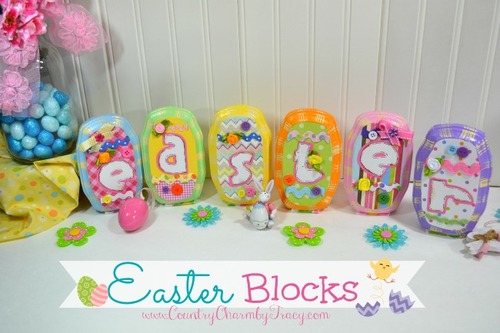 Wooden Decorative Easter Blocks