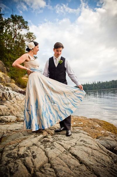 Devastatingly Gorgeous Hand-Painted DIY Wedding Dress