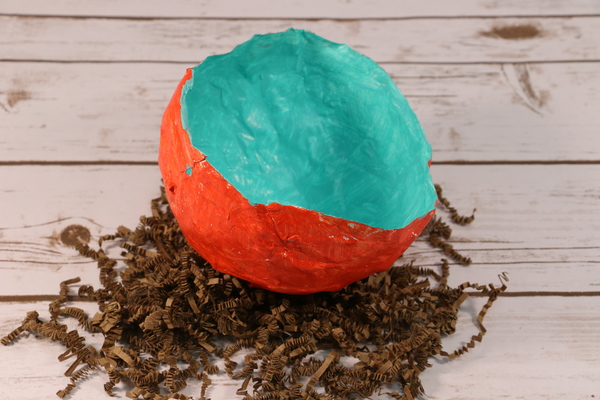 Two Toned Homemade Paper Mache Bowl