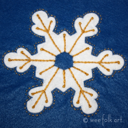 Embroidered Snowflake Applique Template