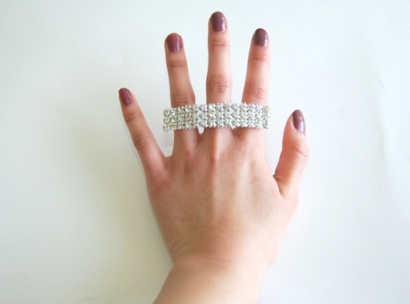 DIY Rhinestone Multi-Finger Ring