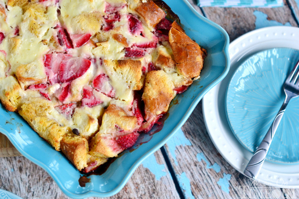 Sweetest Strawberry Cheesecake French Toast Casserole