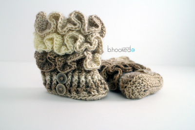 Ruffled Crochet Baby Booties