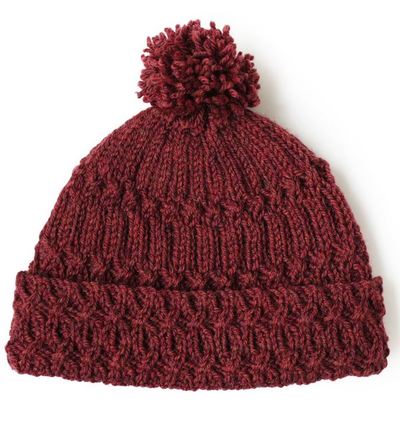 Marsala Pom Pom Knit Hat Pattern