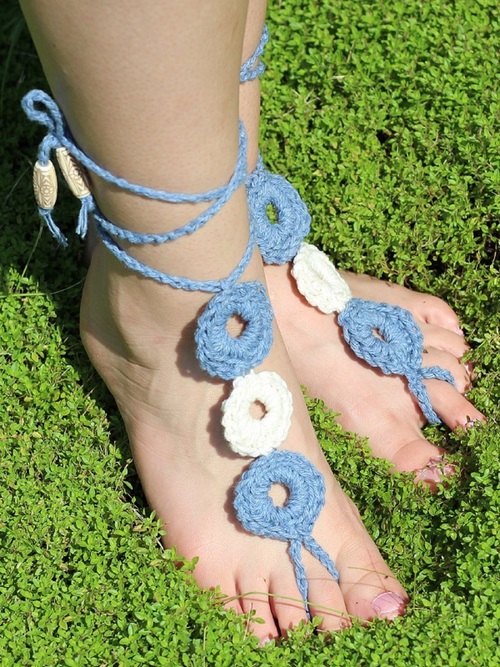 Amazon.com: Lace Barefoot Sandals Bridal Accessory French Lace Sexy Beach Crochet  Barefoot Sandals Wedding Party Anklet for Women : Clothing, Shoes & Jewelry