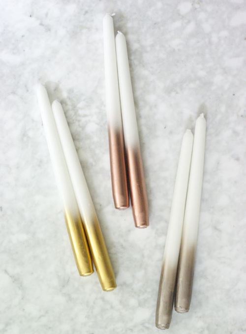 Metallic Dipped Candles