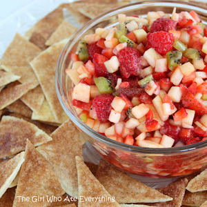 Fruit Salad with Baked Cinnamon Chips