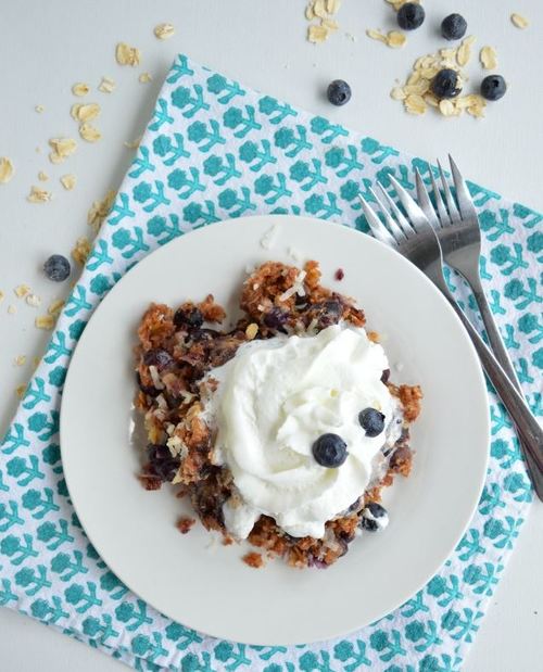 Slow Cooker Blueberry Coconut Cobbler