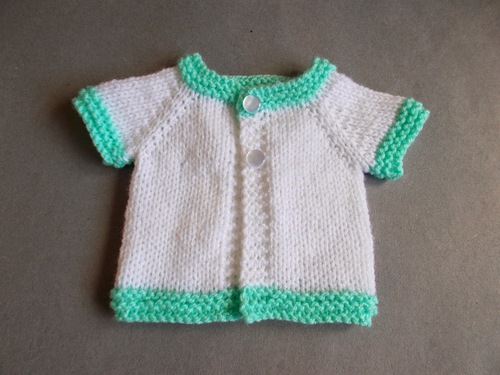 Contrast Trim Preemie Baby Cardigan