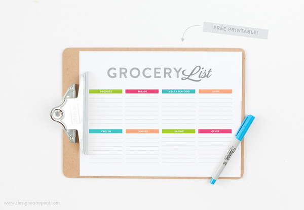 Meal Planning Printable Grocery List