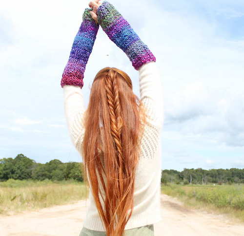 Folk Song Knit Arm Warmers