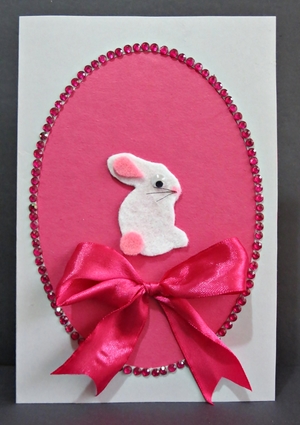 Jewel Framed Easter Bunny Card