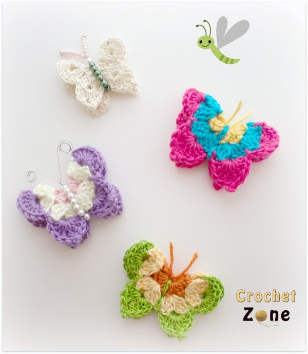 Crochet Butterflies AllFreeCrochet.com