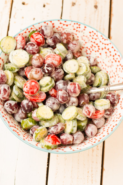 Cucumber Salad with Grapes and Poppy Seed Dressing