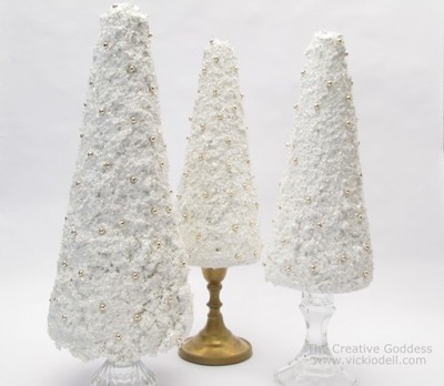 Snowy Candlestick Christmas Tree Craft