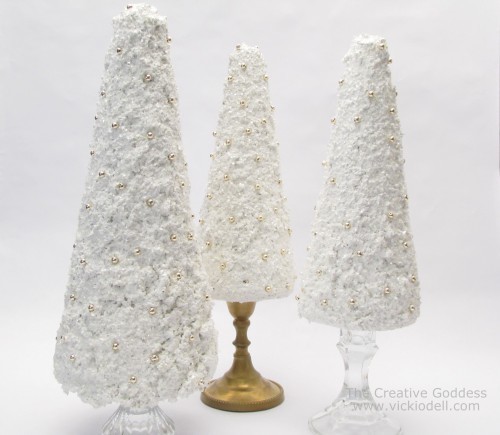 Snowy Candlestick Christmas Trees
