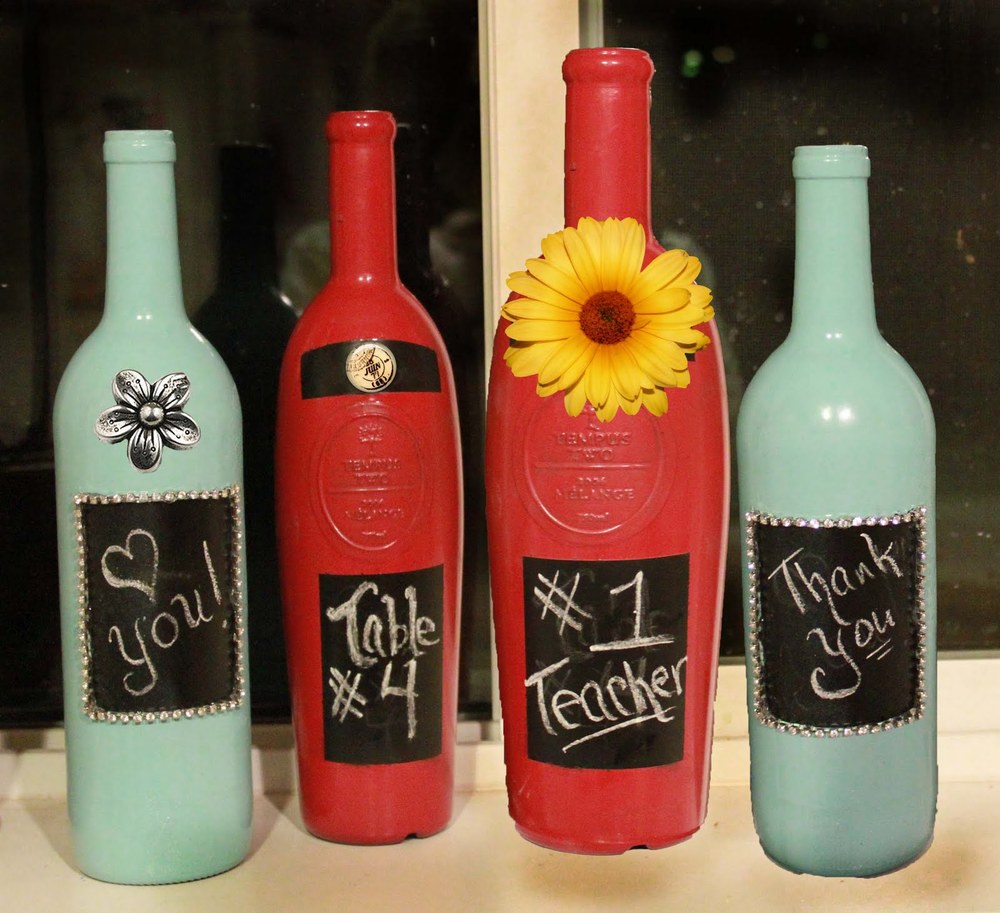 Decorative Painted Wine Bottle  AllFreeChristmasCrafts.com
