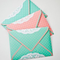 Dots and Doilies Wedding Envelopes