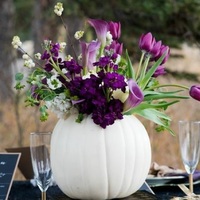 Exquisite Black and Purple Halloween Wedding