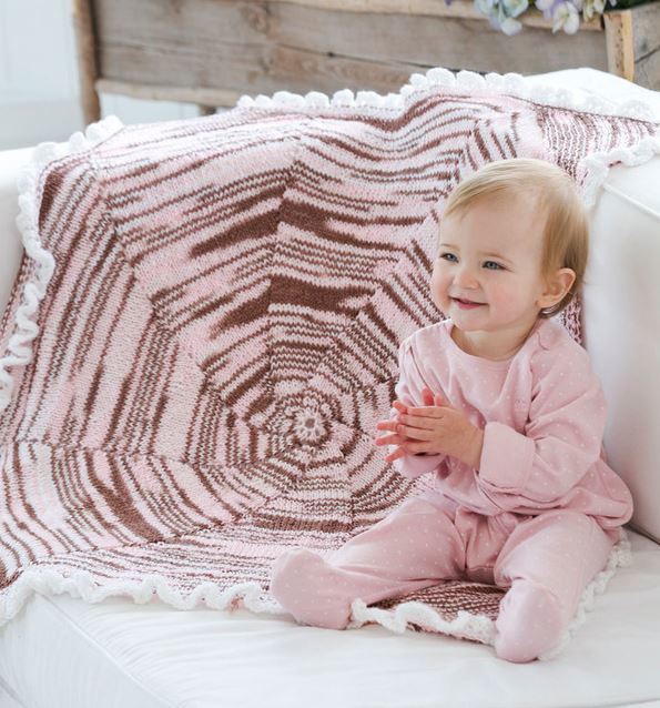 Neapolitan Swirl Knit Baby Blanket