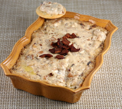 Caramelized Onion and Bacon Dip with Bourbon